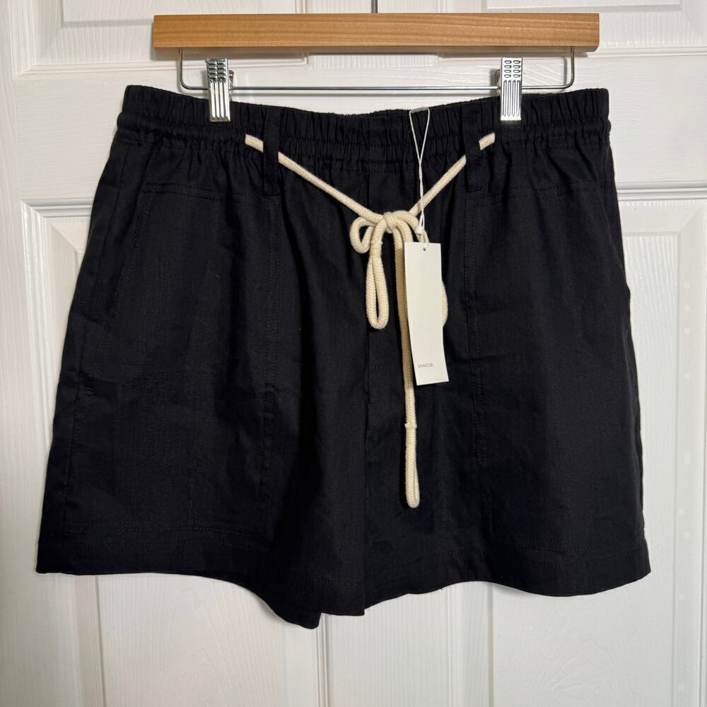 NWT Vince High-rise Rope-tie Linen Shorts - Picture 3 of 9